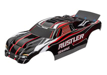 Traxxas 3750 Kaross Rustler 2WD Röd & Svart Målad