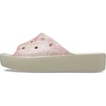 Crocs Femme Claquettes à Plateforme Classique Sandale Glissante, Couleur os, 42 EU