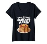 Womens World's Best Pancake Maker V-Neck T-Shirt