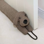 Marwood Under Door Draught Excluder Decorative Wind Stopper 96cm for Door & Window, Weighted Animal Air Door Draft Stopper Snake Noise Blocker for Bottom of Door with Hanging Loops - Brown Dog 38"