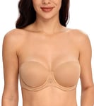 DotVol Femme Soutien-gorge Grande Taille avec Armature Soutien Complet Bretelle Plusieurs Façons à Porter Noyer 95F