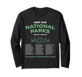 National Park Keep Checklist Bucket List All National Parks Long Sleeve T-Shirt