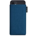 Adore June Classic Ocean-Blue Protection Sleeve compatible with iPhone 13 mini/iPhone 12 mini, Pouch Case Made of Durable Fabric with Display Cleaning Effect