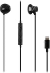 Ecouteurs Filaires, Connecteur Lightning, Semi Intra Auriculaire, Son Stéréo, Microphone Intégré, Casque Compatible Pour Apple Iphone/Ipad, Certifiés Mfi¿ Noir[QUE072639]