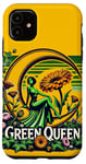 Coque pour iPhone 11 Green Queen Illustration Jardiniers