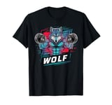 Funny Wolf Lifting Weights Gym Workout Animal Fitness Wolf T-Shirt