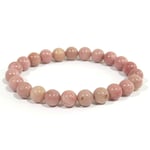 Rhodonite Beaded Crystal Stone Healing Bracelet 8mm Beads Chakra Gift Pink