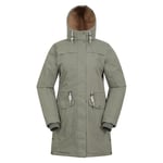 Mountain Warehouse Womens/Ladies Acorn Waterproof Borg Lined Padded Parka (Khaki Green) - Size 10 UK