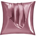 Vielit Taie Oreiller Satin 65x65 Lot de 2,pour Cheveux,Similaire Aux Taie d Oreiller en Soie,Housse de Coussin 65x65,Taies d'oreillers certifié Oeko-Tex Dusty Rose