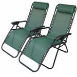 So-tech - Chaise Longue Inclinable, Transat en Textilène de Jardin, 165 x 112 x 65 cm, Vert, Textilène, Pack de 2, Avec coussin, Charge maximale: 100