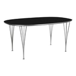 Fritz Hansen - B616 Superellips, 100x170 cm, Laminat, Svart, Krom - Matbord