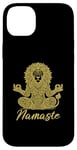 Coque pour iPhone 14 Plus Namaste Lion avec mandala amusant pour le yoga et la méditation