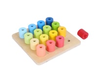 Wooden Stacking Peg Set, Set of 16 for Kids to Practice Dexterity