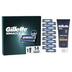 Gillette Mach3 Recharges De Lames Pour Rasoir Pour Homme x14 + Crème À Raser Gillette PRO Pour Peau Sensible 175ml