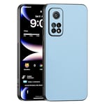 TAUYN Coque pour Xiaomi Mi 10T 5G / Mi 10T Pro 5G, Ultra-Fin Premium PU Cuir Back et Monture en Silicone Souple Etui, Antichoc, Anti-Rayures Bumper Housse. - Bleu