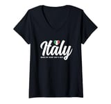 Womens Italian Souvenirs Makes My Heart Skip A Beat I Love Italy V-Neck T-Shirt