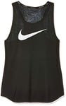 Nike W NK Tank SWSH Run Débardeur Femme, Black/(White), FR : L (Taille Fabricant : L)