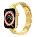 MoKo Thin Band Compatible Apple Watch Ultra2 Band 49mm 46mm 45mm 44mm 42mm,Slim Stainless Steel Wristband Metal Replacement Adjustable Strap for iWatch Ultra Series 10 9 8 7 6 5 4 3 2 1 SE, Gold