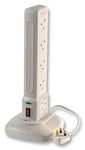 Pro Elec PELB1813 10-Gang Switched Extension Towers with Surge Protection, 1m Lead