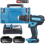 Makita DHP482 18V LXT Li-Ion 2-Speed Combi Drill With 2 x 6.0Ah Batteries, Ch...