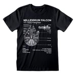 Star Wars - T-Shirt - Millennium Falcon Sketch (M)