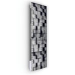 ILO - Radiateur Soufflant Mural- 1250W - +28 Motifs- Extra Plat, Verre- IP44 - Vertical- Programmable, Silencieux- France - Béton