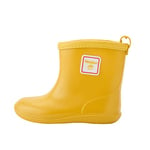 Weishuo Bottes de Pluie Enfant PVC Chaussure Imperméable pour Bebe Fille Garçon 1-8 ans, Taille du Fabricant 16, 25/26 EU, Jaune