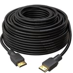 Câble HDMI 30M v1.4 Câble long HAUTE VITESSE avec Ethernet ARC 3D|Full HD 1080P Compatible with PS4 Xbox One Sky HD TV Moniteur PC portable CCTV|Noir Plaqué Or