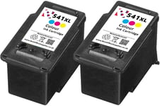 2 x Refilled CL 541XL Colour Ink Cartridge fits Canon Pixma MG4200 Printer