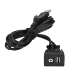 Car Boat Dash Flush Mount USB Port 3.5mm AUX Jack Extension Cable Lead Mountin