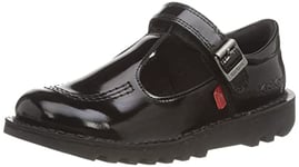 Kickers Junior Girl's Kick T Vel School Uniform Shoe, Patent Black, 12.5 UK Child