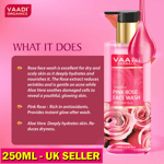 UK 250ml VAADI Natural Glow Rose Pink Face Wash, Goodness of Rose Clear Fresh