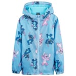 Disney Veste Stitch, Impermeable Enfant Fille, Veste de Pluie Enfant avec Doublure en Polaire, Vêtement Enfant Fille Ado 4-14 Ans (Multicolore, 11-12 Ans)