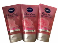 Nivea Micellar Rose Care 3x150ml Face Wash with Organic Rose Water 150ml Cleanse