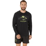 Asics Men's Fujitrail Logo Ls Top P. Black/Graphic Grey/Safety Yellow, XL