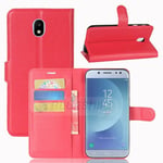 Galaxy J3 Pro/J3 2017      Pu Wallet Case    [Red]