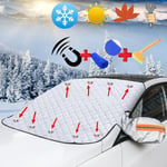 Couverture Pare-Brise Voiture, Bâche Protection Magnétique Couverture Repliable, Universelle Couverture pour Bache Voiture Anti Givre et Neige,