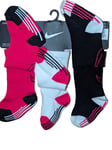 Nike Baby Girls Socks 3 Pairs Grip Grippy Size 6 - 12 Months Pink White New