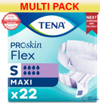 1x TENA ProSkin Flex Maxi - Small - 3 Pack of 22 - Incontinence Slips - Multi Pk