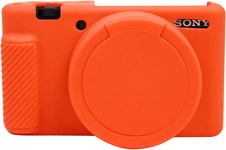 Étui pour appareil photo Sony ZV-1-Housse d'objectif amovible en silicone souple anti-rayures-Compatible avec appareil photo Sony ZV-1 ZV1 (orange)