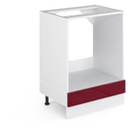 Vicco - Meuble pour four R-Line, Rouge bordeaux Haute brillance, 60 cm sans plan de travail