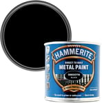 Hammerite Paint Direct to Rust Exterior 250 ml (Pack of 1), Smooth Black