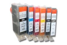 6 Multicolour Ink Cartridges for Canon Pixma MG5300 MG5350 MG5250 MG6100 +Chip