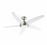 Klarstein - Bolero ventilateur de plafond 134cm éclairage 55W télécommande blanc - Blanc