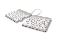 R-Go Ergonomic Keyboard Split Break - Tastatur - With Integrated Break Indicator - Trådløs - Bluetooth 5.0 - Azerty - Fransk - Hvit