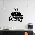 UYEDSR Stickers Muraux Autocollant Mural Style de Boulangerie Sticker Mural Amovible Vinyle Pain Boutique Design fenêtre Art Mural Cuisine Cuisson décoration décalcomanie 75x82cm