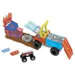 Hot Wheels Monster Trucks Arena Smashers Color Shifters 5-Alarm Rescue with 1 Co