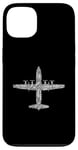 Coque pour iPhone 13 Lettres de l'alphabet phonétique de l'aviation C-130 en forme d'Hercules