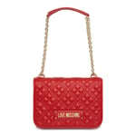 Love Moschino red Quilted leather shoulder Bag with chain strap New with Tags