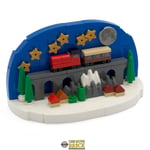 Winter Train Diorama | Christmas Snowglobe Scene | Kit Made With Real LEGO